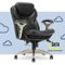Serta - Upholstered Back in Motion Health & Wellness Manager Office Chair - Bonded Leather - Black-Front_Standard