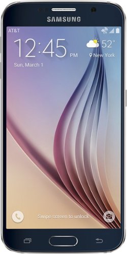 Samsung - Galaxy S6 4G with 128GB Memory Cell Phone - Black Sapphire (AT&T)-Front_Standard 