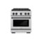 ZLINE - Autograph 30 in. 4.2 cu. ft. Freestanding Paramount Dual Fuel Range w/ DuoPro Cooktop in Satin Steel & Black Accents - Stainless Steel-Front_Standard