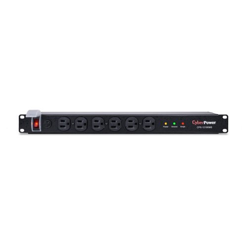 CyberPower - CPS1215RMS Rackbar Surge Protectors - Black-Front_Standard 