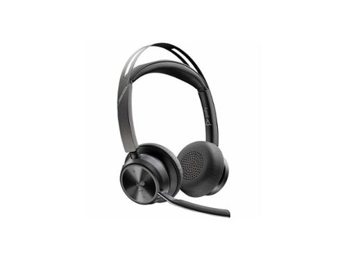 HP - Poly Voyager Focus 2 Teams USBC Headset + Adapter - Stereo, Wired/Wireless, Bluetooth - Blue-Front_Standard 