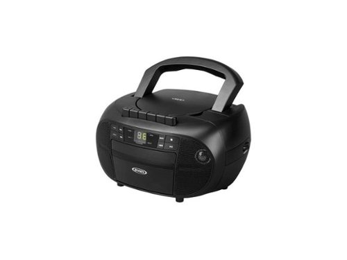 Jensen - CD550 BOOMBOX,CD,CASSETTE,AM/FM - Black-Front_Standard 