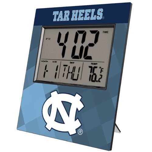 Keyscaper - North Carolina Tar Heels Color Block Digital Desk Clock - Multicolor-Front_Standard 