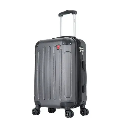 Front. DUKAP - Intely Hardside Spinner Luggage 20" carry-on with integrated USB port - GREY.