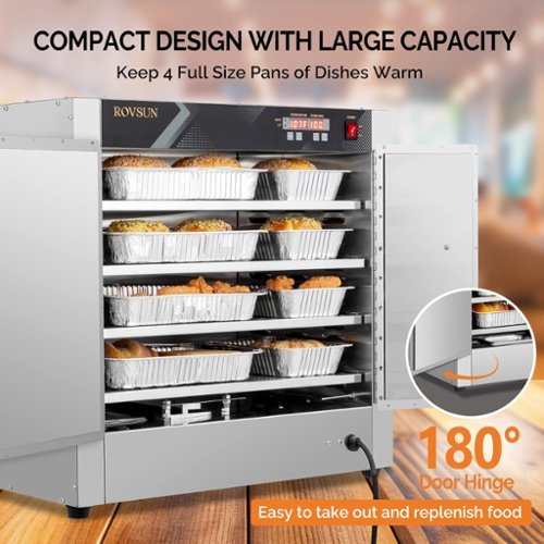 Winado 800W 120V Hot Box Commercial Food Warmer, 4 Tier Pizza