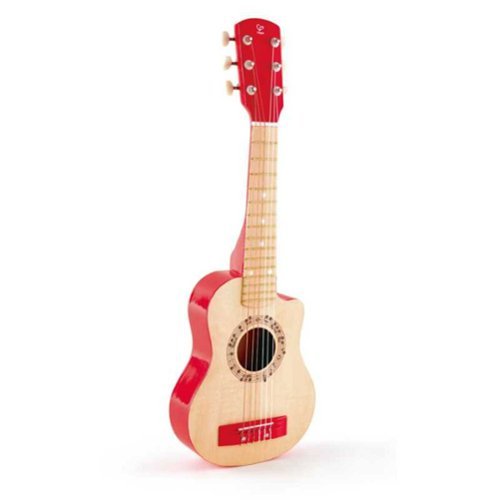 Hape First Musical Guitar: Red Flame - Kid's Wooden Instrument, 26",Ages 3+
