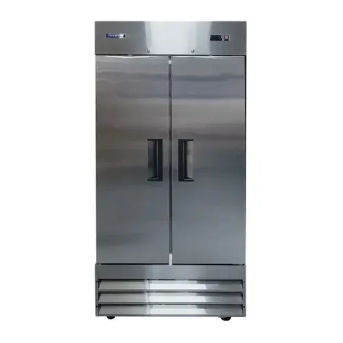 Front. Magic Chef - Commercial 27.6 cu. ft. Auto Defrost Double Door Freezer in Stainless Steel - Stainless Steel.