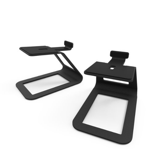 Kanto - Elevated Desktop Speaker Stands for Midsize Speakers, Pair - Black-Front_Standard 
