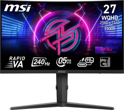 MSI - MPG 275CQRXF  LCD QHD 240Hz 0.5ms Adaptive Sync Gaming Monitor with HDR 400 (DisplayPort, HDMI,USB)