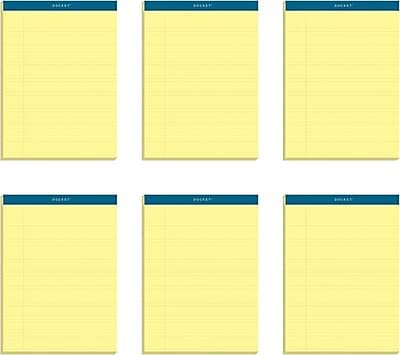 TOPS - Docket Notepads, 8.5" x 11.75", Narrow Ruled, Canary, 100 Sheets/Pad, 6 Pads/Pack (TOP 63376) - Yellow
