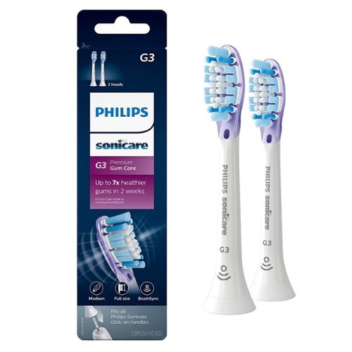 Philips - Sonicare G3 Premium Gum Care Toothbrush Head, HX9052/65, 2 Pack - White-Front_Standard 