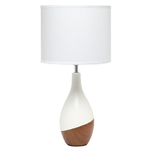 Simple Designs - Strikers Basic Table Lamp - Off white/dark wood-Front_Standard 