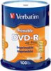 Verbatim - 16x DVD-R Discs (100-Pack) - White-Front_Standard