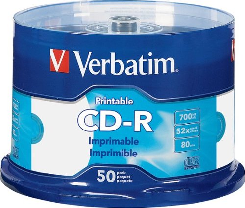  Verbatim - 52x CD-R Discs (50-Pack) - White