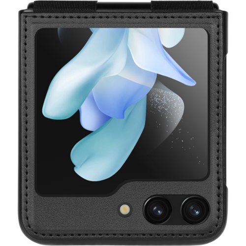 SaharaCase Leather Kickstand Case for Samsung Galaxy Z Flip5 - Black GLOBAL SHIPPING