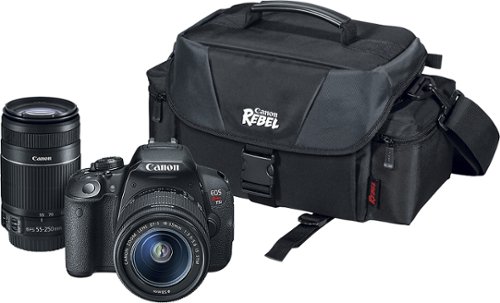  Canon - EOS Rebel T5i DSLR Camera with 18-55mm IS STM and 55-250mm IS II Lenses - Black