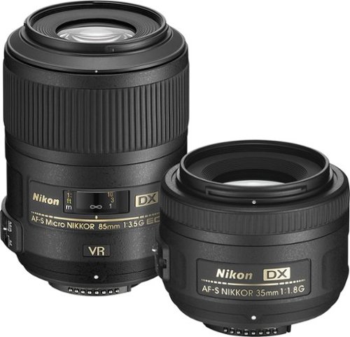  Nikon - 35mm f/1.8G Portrait and 85mm f/3.5G Macro Two Lens Kit - Black