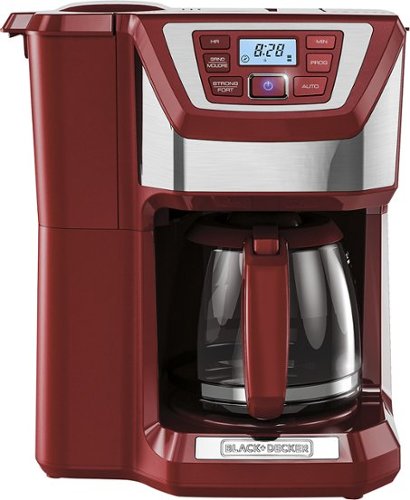  Black &amp; Decker - Mill &amp; Brew 12-Cup* Coffee Maker - Red/Silver