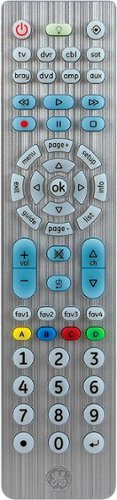  GE - 8-Device Universal Remote - Brushed Silver