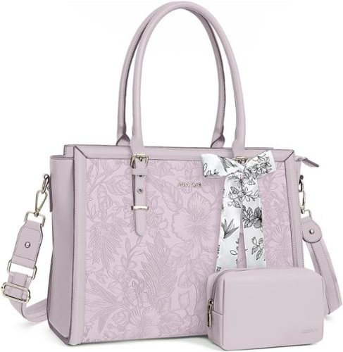 mosiso Laptop Bag for Women 15 15.6 inch PU Leather Tote Bag Work