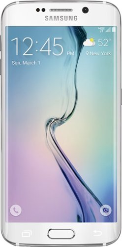 Samsung - Galaxy S6 edge 4G LTE with 128GB Memory Cell Phone - White Pearl (Verizon)-Front_Standard 