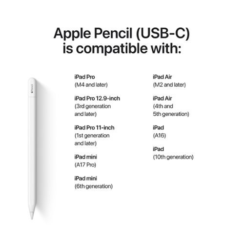 Apple Pencil (USB C) White MUWA3AM/A - Open Box - Best Buy