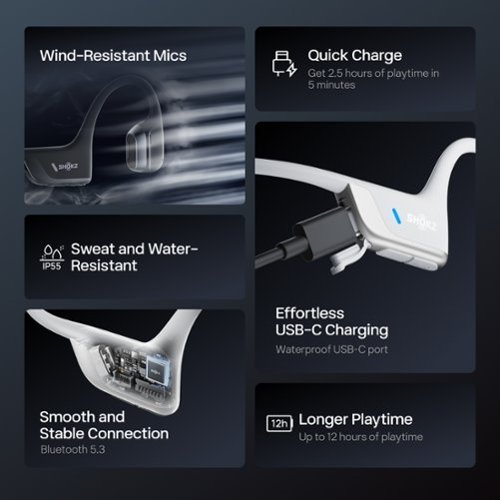 Shokz OpenRun Pro 2 Wireless Bone Conduction Open-Ear Bluetooth Sports Headphones - Silver BUY IN UAE