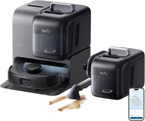 eufy - Refurbished Excellent - Robot Vacuum E28, 20,000 Pa Suction, Roller Mop with HydroJet System,All-in-One Station - Black-Front_Standard 