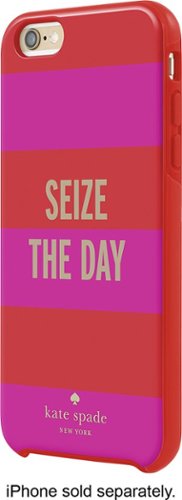  kate spade new york - Hybrid Hard Shell Case for Apple® iPhone® 6 Plus and 6s Plus - Seize the Day Rugby Stripe Red/Pink