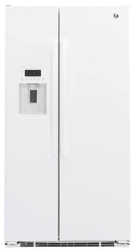 GE - 21.9 Cu. Ft. Side-by-Side Counter-Depth Refrigerator - White