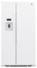 GE - 21.9 Cu. Ft. Side-by-Side Counter-Depth Refrigerator - White-Front_Standard 