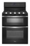 Whirlpool - 30" Self-Cleaning Freestanding Double Oven Gas Convection Range - Black Ice-Front_Standard