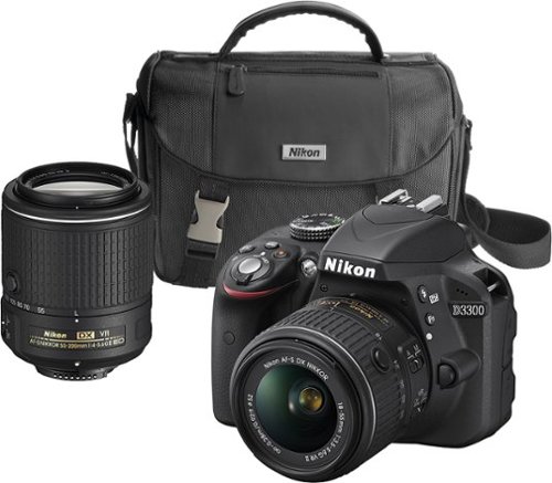  Nikon - D3300 DSLR Camera with 18-55mm and 55-200mm VR II Lenses - Black