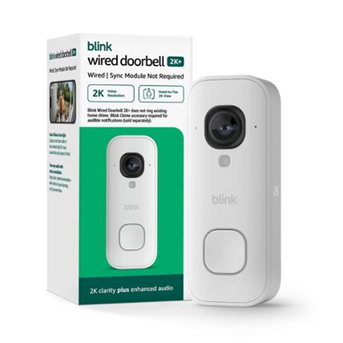Blink - Wired Doorbell 2K+ — Head-to-Toe 2K video doorbell, continuous hardwired power, enhanced audio - White