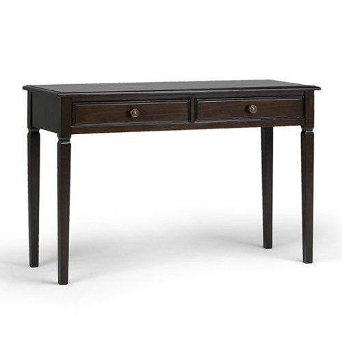 Simpli Home - Connaught Rectangular Solid Pine 2-Drawer Table - Dark Chestnut Brown