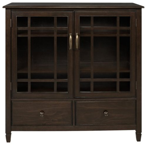 Simpli Home - Connaught Tall Storage Cabinet - Dark Chestnut Brown