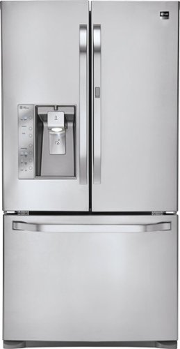 LG - Studio 24 Cu. Ft. Door-in-Door Counter-Depth French Door Refrigerator - Stainless Steel-Front_Standard 