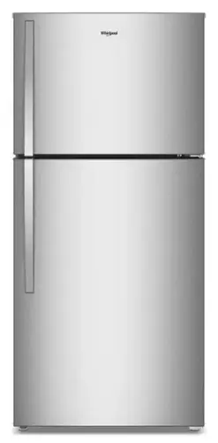 Front. Whirlpool - 19.2 Cu. Ft. Top-Freezer Refrigerator with Total Coverage Cooling - Fingerprint-Resistant Stainless Finish.