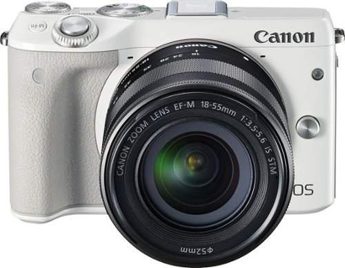  Canon - EOS M3 Mirrorless Camera with EF-M 18-55mm Lens - White