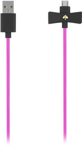  kate spade new york - Bow 3.3' USB-to-Micro USB Charge-and-Sync Cable - Black/Pink