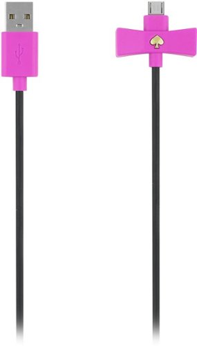  kate spade new york - Bow 3.3' USB-to-Micro USB Charge-and-Sync Cable - Pink/Black