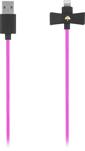  kate spade new york - Bow 3.3' USB-to-Lightning Charge-and-Sync Cable - Black/Pink
