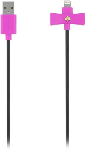  kate spade new york - Bow 3.3' USB-to-Lightning Charge-and-Sync Cable - Pink/Black