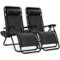 Best Choice Products - Set of 2 Zero Gravity Lounge Chair Recliners for Patio, Pool w/ Cup Holder Tray - Black-Front_Standard
