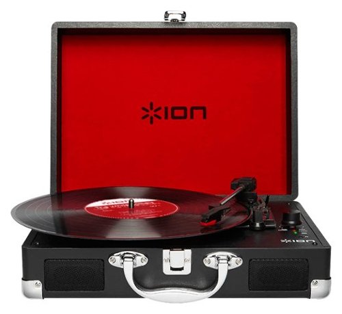  ION Audio - Vinyl Motion Portable Turntable - Black/Red