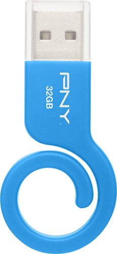  PNY - Monkey Tail 32GB USB 2.0 Type A Flash Drive - Blue
