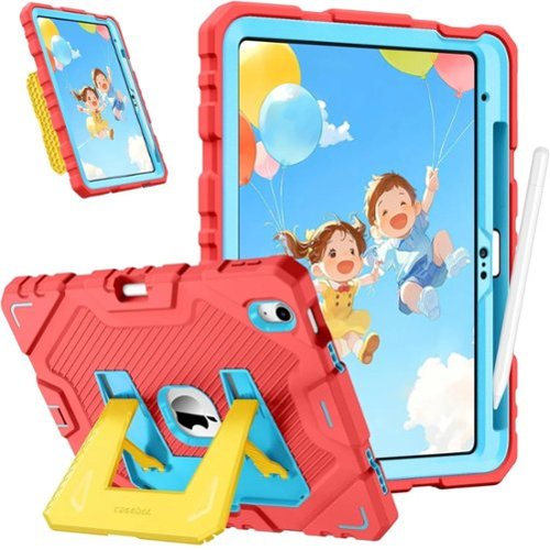 Kitcheniva - Shockproof Kids Friendly Case For iPad A16 11th Gen 11 Inch 2025 And iPad 10th 10.9 Inch Pink Blue - Pink Yellow-Front_Standard 