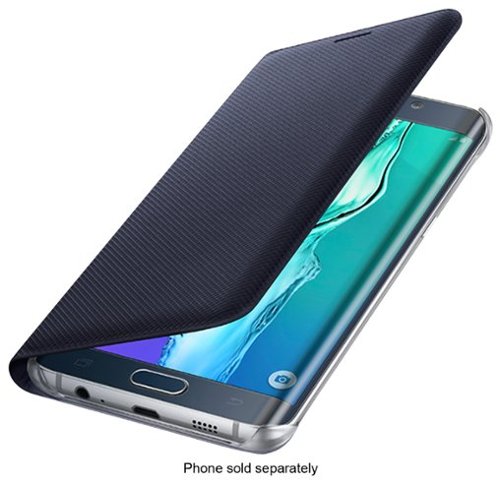 Wallet Flip-Cover Case for Samsung Galaxy S6 edge Plus Cell Phones - Black Sapphire-Front_Standard 