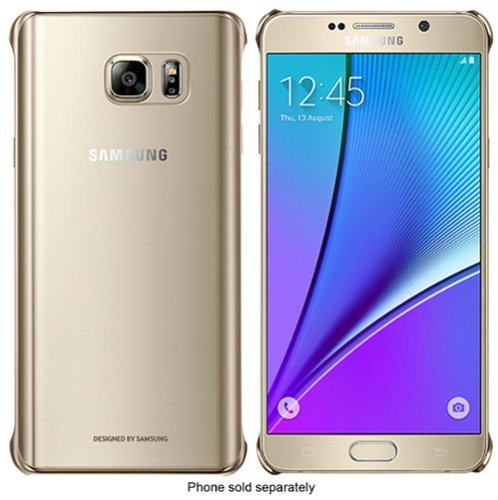 Hard Shell Case for Samsung Galaxy Note 5 Cell Phones - Clear/Gold-Front_Standard 