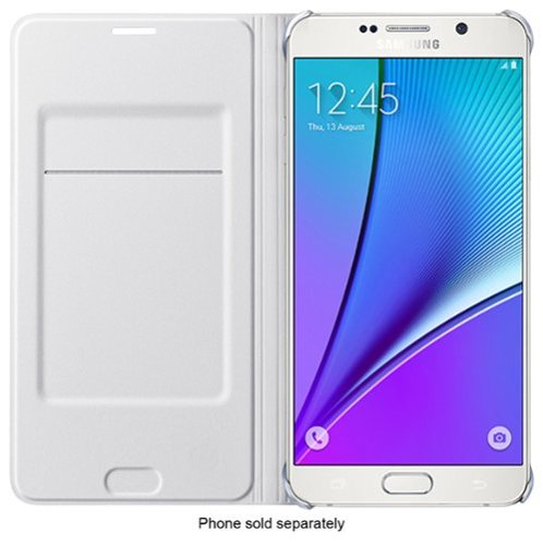  Wallet Flip-Cover Case for Samsung Galaxy Note 5 Cell Phones - White